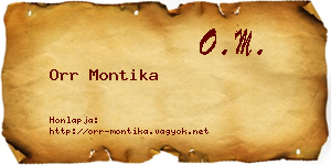 Orr Montika névjegykártya